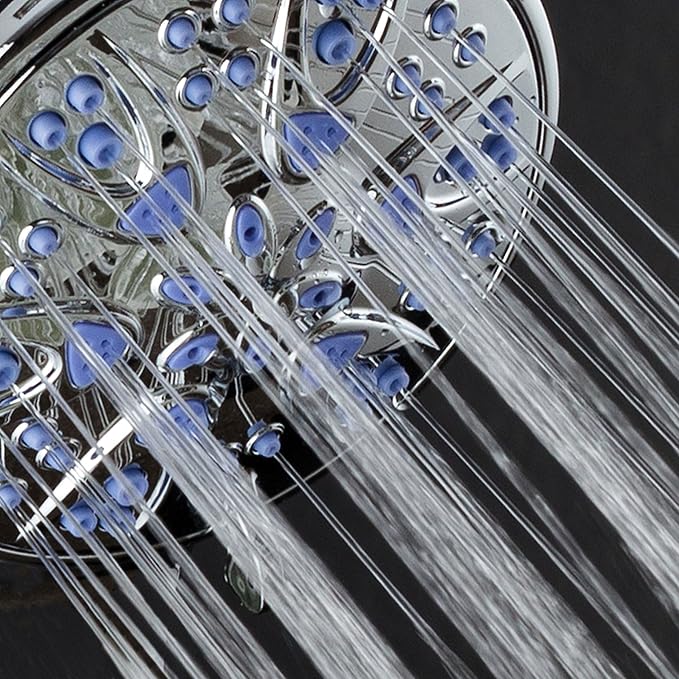 AquaDance Antimicrobial – Anti-Clog High-Pressure 6-Setting Shower Head with Microban Nozzle Protection from Growth of Mold, Mildew & Bacteria for Stronger Shower! 4" Sunset Blue - Image 8