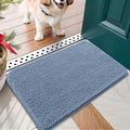 OLANLY Dog Door Mat for Muddy Paws 30x17, Absorbs Moisture and Dirt, Absorbent Non-Slip Washable Doormat, Quick Dry Chenille Mud Mat for Dogs, Entry Indoor Entryway Carpet for Inside Floor, Airy Blue by OLANLY