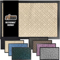 GORILLA GRIP 100% Waterproof All-Season WeatherMax Doormat, 47x35, US Designed Natural Rubber, Stain and Fade Resistant, Low Profile Indoor Outdoor Door Mats, Easy Clean Patio Mat, Modern Latte by GorillaGrip