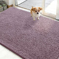 OLANLY Dog Door Mat for Muddy Paws 48x30, Absorbs Moisture and Dirt, Absorbent Non-Slip Washable Doormat, Quick Dry Chenille Mud Mat for Dogs, Entry Indoor Entryway Carpet for Inside Floor, Deep Plum by OLANLY