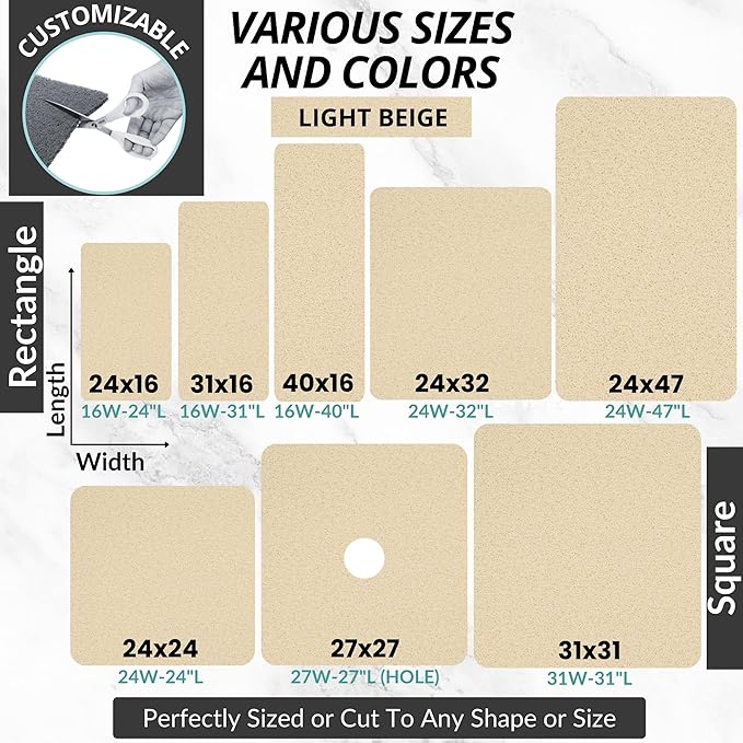 Anti Slip Shower Mat - Non Slip Shower Mats for Inside Shower - Large 47x24 Loofah Shower Floor Mat Non Slip - Bath Mat for Shower - Secure Mat Without Suction Cups (47x24 Light Beige) - Image 6
