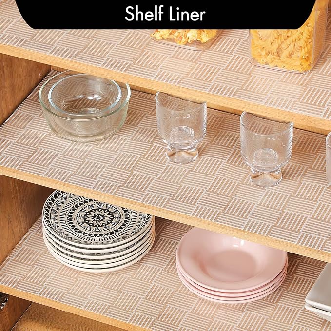 Cooyes Shelf and Drawer Liner for Kitchen Cabinets – Non-Adhesive, Waterproof, Non-Slip Cabinet Liners for Scratch Protection, Desk, Refrigerator, Shelves, Drawers with Modern Pattern - Image 3