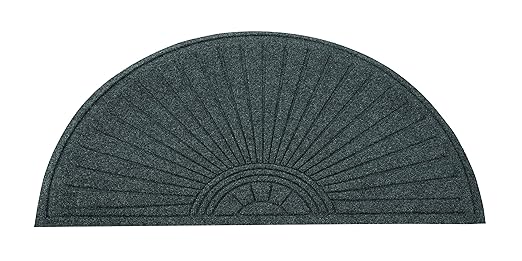 Guardian EcoGuard Diamond Fan Indoor Wiper Door Mat, Recycled Plactic and Rubber, 4', Charcoal Black by GuardianFloorProtection