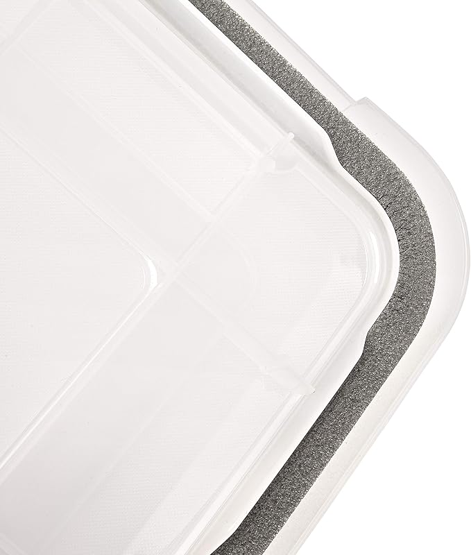 IRIS USA WeatherPro 32 Qt Storage Bins with Lids, 4 Pack, BPA-Free Plastic Gasket Box with Tight Latch and Seal, Stackable Nestable Tote Tub - Clear/Black - Image 8