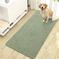 OLANLY Dog Door Mat for Muddy Paws 47x24, Absorbs Moisture and Dirt, Absorbent Non-Slip Washable Doormat, Quick Dry Chenille Mud Mat for Dogs, Entry Indoor Entryway Carpet for Inside Floor, Sage Green by OLANLY