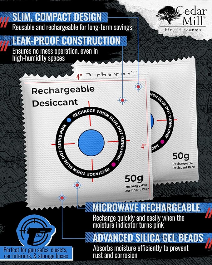 Rechargeable Desiccant Pack and Cedar Mill Fine Firearms Micro 9mm Gun Cleaning Kit - Image 4