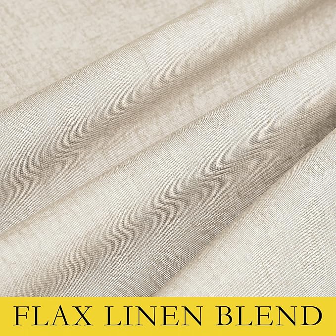 NICETOWN Beige 100% Blackout Short Curtains 68" Lenghth Burg for Kitchen, 2 Panels, Beige Linen Drapes with Thermal Insulated White Liner, Keeping Out Cold Air and Heat Panels - Image 8