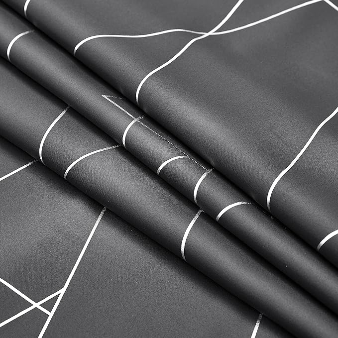 NICETOWN Blackout Curtains for Living Room - Foil Printed Shiny Stripes Pattern Thermal Insulated Blackout Drapes for Bedroom Kitchen Loft Cafe Window (2 Panels, 52" Wide by 63" Long) - Image 8