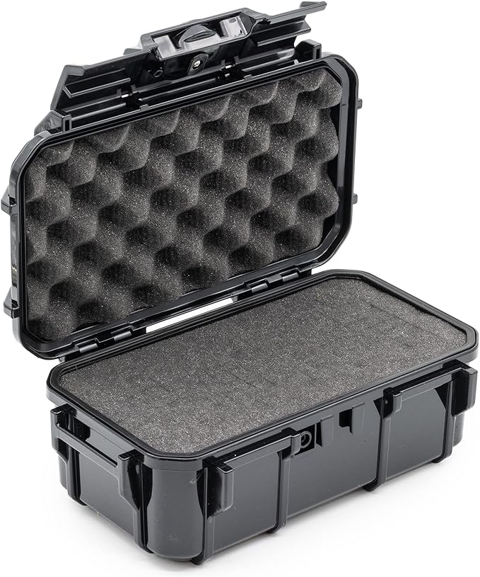 Evergreen 57 Waterproof Dry Box Protective Case with Pick & Pluck Foam - Travel Safe/Mil Spec/USA Made - for Cameras, Phones, Hiking, Boating, Water Sports, Action Cams (Black) by EvergreenCases
