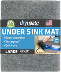 Drymate Premium Under Sink Mat, Waterproof Cabinet Protection Mats for Kitchen & Bathroom, Absorbent Shelf Liners, Slip-Resistant, Non-Adhesive, Machine Washable (USA Made)(24”x29”)(Light Grey) by Drymate