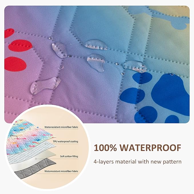 Waterproof Dog Bed Covers for Couch Protection Dog Pet Blanket Furniture Protector (82"x120",Colourful+Grey) - Image 5