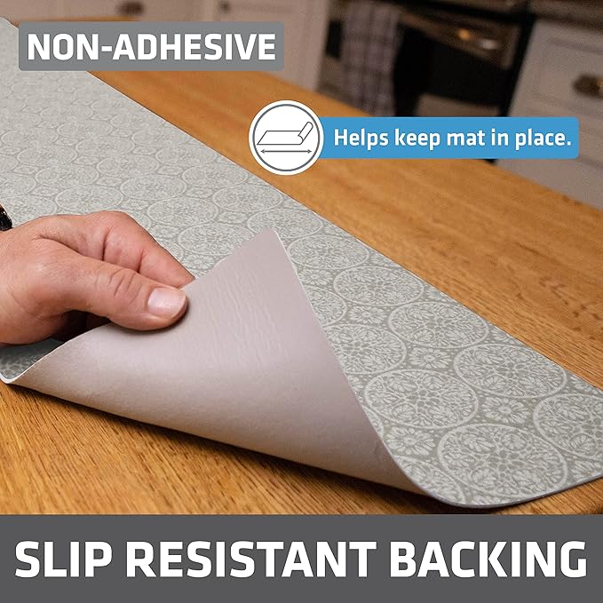 Drymate Premium Luxury Shelf & Drawer Liner, Thick Cushioned Fabric, Non-Adhesive, Absorbent, Waterproof, Slip-Resistant, Liners for Kitchen Cabinets, Cupboards (USA Made)(12”x59”)(2-Pack)(Tan) - Image 3