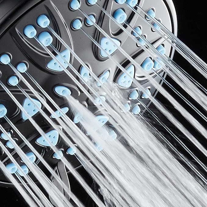 AquaDance Antimicrobial – Anti-Clog High-Pressure 6-Setting Head with Microban Nozzle Protection from Growth of Mold, Mildew & Bacteria for Stronger Shower 4", Aqua Blue Jets - Image 8