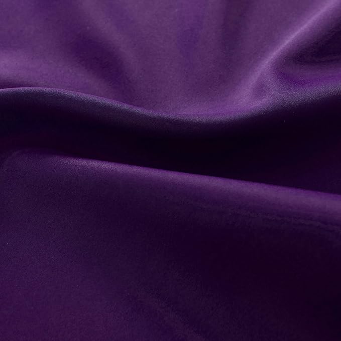 DONREN Room Darkening Window Curtain Panels for Bedroom - Rod Pocket Blackout Solid Curtains for Dining Room(Purple,52 W x 96 L 2 Panels) - Image 6