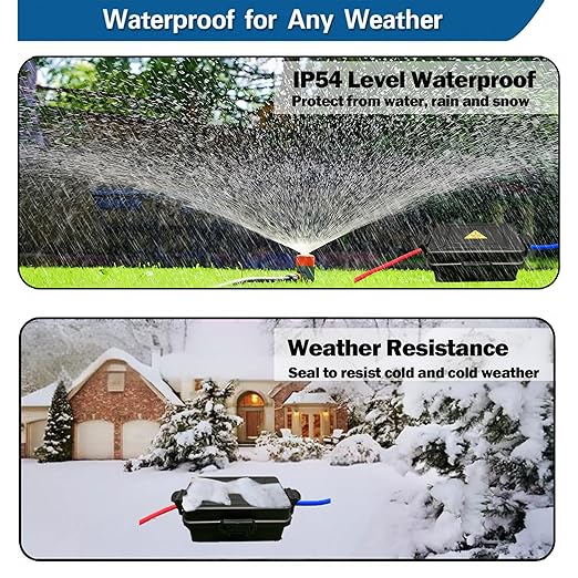 Mini Outdoor Electrical Box, IP54 Waterproof Extension Cord Cover (Inside 6.2 x 3.9 x 2.7 inches) Weatherproof Connection Box for Plug,Connector, Power Cord, Festive Light(2 PCS Black) - Image 6