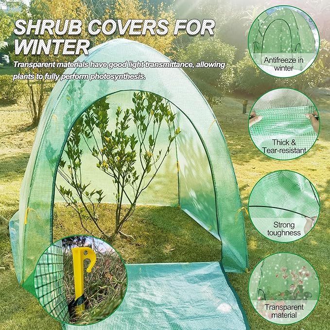 50″*50″*40″ Winter Plant Warm Covers - Raised Bed Cover, Garden Row Accelerator, Warm Tent Freeze Protection Humidity Domes for Germination, Seedling Propagation Protecting Plants from Animals 2PCS - Image 4