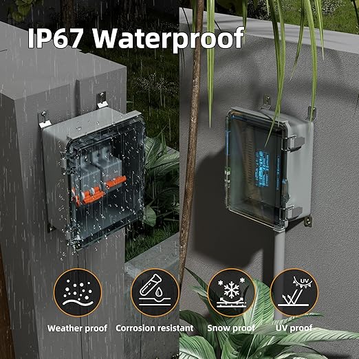 Joinfworld Outdoor WiFi Enclosure Weatherproof Locking Outdoor WiFi Box Plastic Waterproof Switch Router Enclosure Box 8.7x6.7x4.3 - Image 4