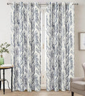DriftAway Linen Printed Blackout Curtains Tree Branch Pattern Double Layer 96 Inches Long for Bedroom Classic Thermal Insulated Summer Sound Lined Grommet Drapes for Living Room 2 Panels Blue/Linen by DriftAway