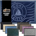 GORILLA GRIP 100% Waterproof All-Season WeatherMax Doormat 35x23, US Designed Natural Rubber, Stain and Fade Resistant, Low Profile Indoor Outdoor Door Mats, Easy Clean Patio Mat, Blue Sailing by GorillaGrip