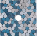 HOMBYS Square Shower Mat Non Slip,Shower Mat with Drain Hole in Middle,Shower Floor Mats for Inside Shower,PVC Loofah Shower Stall Mat,Secure in Shower Mat,Boho Bath Mats for Shower by HOMBYS