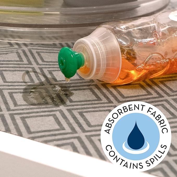 S&T INC. Under Sink Mat, Shelf Liner for Kitchen Cabinet Non-Adhesive, Water-Resistant Drawer or Cabinet Liner, 24 Inches x 48 Inches, Geo, 1 Pack - Image 4
