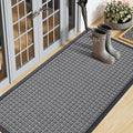 Smiry Front Door Mat Outside Entrance, Heavy Duty Natural Rubber Doormat, Non Slip, Trap Dirt and Moisture, Easy Clean, Low Profile Welcome Floor Mats for Indoor Outdoor Entry, 59x23 Inch, Mix Grey by Smiry