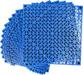 MYFAMIREA Modular Interlocking Cushion 12 Pack 11.8" x 11.8" Rubber Floor Tiles Non-Slip Splicing Drainage Mats for Deck, Pool, Outdoor Shower, Patio, Balcony, Indoor Bathroom, Kitchen, Yard (Blue) by MYFAMIREA