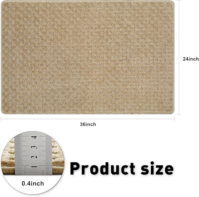PURE ERA Carpet Stair Tread Landing Mat Tape Free Self Adhesive Non Slip Skid Resistant Indoor Doormat Area Rug Floor Mat for Kitchen Bathroom Workstations Washable 2' X 3' - Image 3