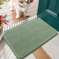 OLANLY Dog Door Mat for Muddy Paws 30x17, Absorbs Moisture and Dirt, Absorbent Non-Slip Washable Doormat, Quick Dry Chenille Mud Mat, Entry Indoor Entryway Carpet for Inside Floor, Olive Green by OLANLY