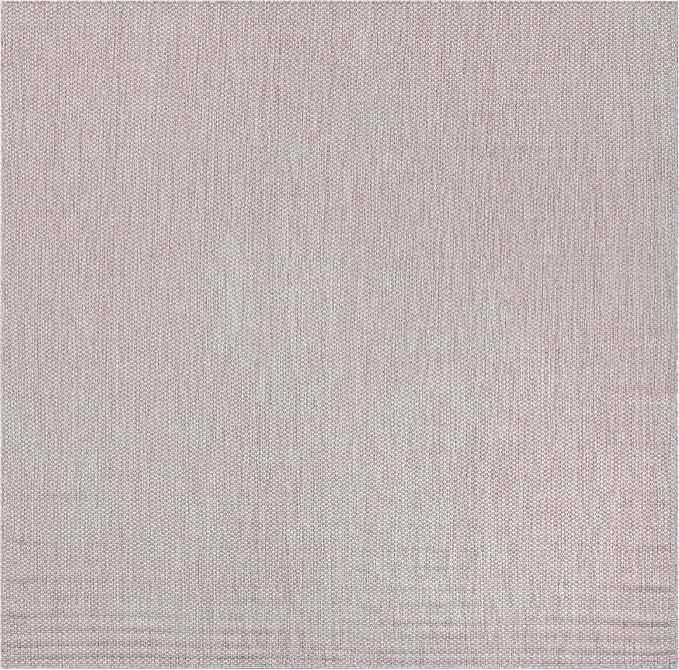 Unique Loom Outdoor Solid Collection Area Rug (10' Square Beige/Ivory) - Image 2
