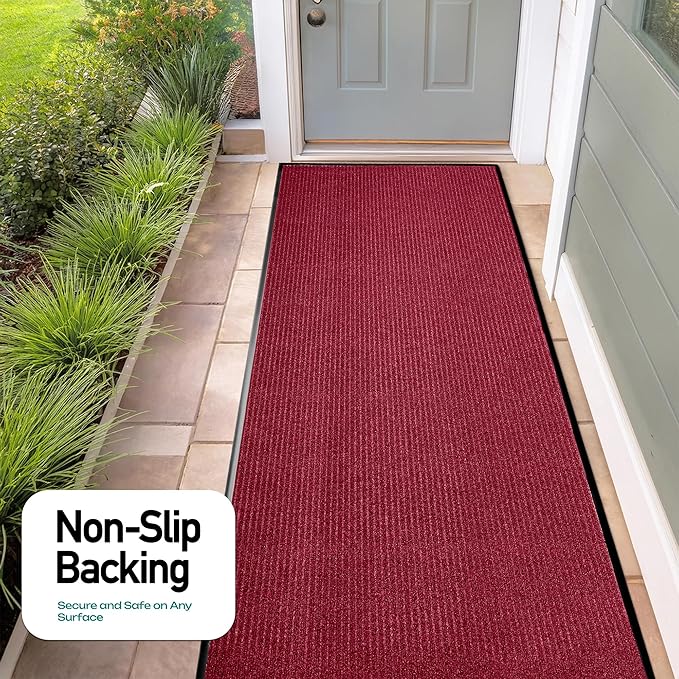 MaxMat® Extra Large Commercial Door Mat, Rubber Border Heavy Duty Door Mat, Waterproof, Low-Profile, Easy to Clean, Rubber Entry Mat. (Red, 3 x 16 Feet) - Image 7