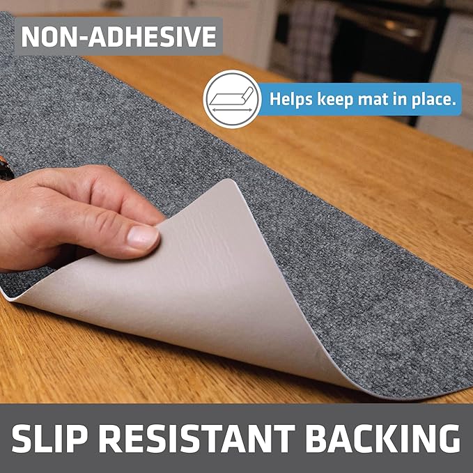 Drymate Premium Luxury Shelf & Drawer Liner, Thick Cushioned Fabric, Non-Adhesive, Absorbent, Waterproof, Slip-Resistant, Liners for Kitchen Cabinets (USA Made)(11”x36”)(2-Pack)(Light Grey Ridged) - Image 2
