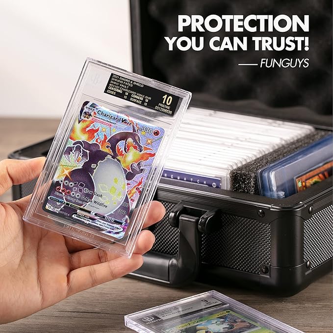 FunGuys Modern Graded Card Storage Box, Black Aluminum, Holds 43 Slabs, Sports & Pokemon Cards, PSA, BGS, SGC, 11 x 7 x 4.7 Inches - Image 5