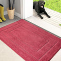 PURRUGS Dirt Trapping Door Mat 24" x 35.5", Non-Slip/Skid Machine Washable Entryway Rug, Dog Doormat, Super Absorbent Welcome Mat for Muddy Wet Shoes and Paws, Burgundy Red by PURRUGS