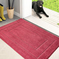 PURRUGS Dirt Trapping Door Mat 20" x 31.5", Non-Slip/Skid Machine Washable Entryway Rug, Dog Doormat, Super Absorbent Welcome Mat for Muddy Wet Shoes and Paws, Burgundy Red by PURRUGS