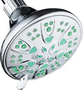 AquaDance Antimicrobial – Anti-Clog High-Pressure 6-Setting Shower Head with Microban Nozzle Protection from Growth of Mold, Mildew & Bacteria for Stronger Shower! 4" Coral Green by AquaDance