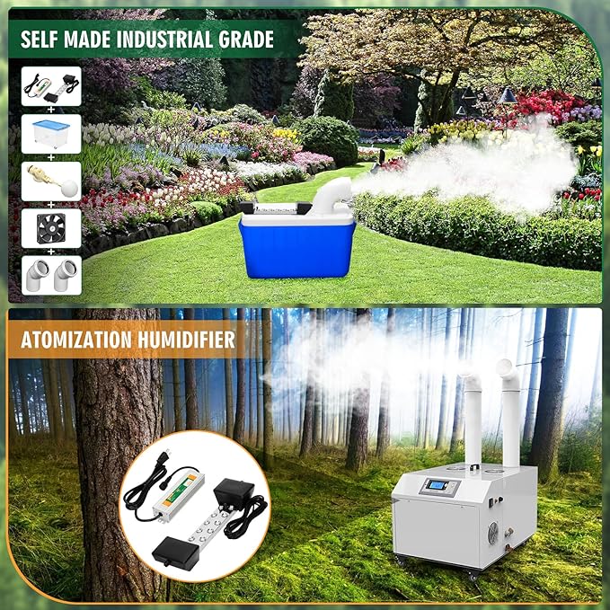 Ultrasonic Mist Maker Fogger 12 Head(9000ml/H), 110V 400W Power Water Proof Ultrasonic Mister, Ultrasonic Fogger Humidifier with Float, for Halloween Atmosphere, Vegetable Preservation, Landscape - Image 3