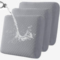 Fuloon Waterproof Seat Cushion Covers 3 PCS, Stretch Sofa Cushion Slipcovers Couch Covers Solid Washable Furniture Protector Suitable for Armchair Loveseat Sofa (Light Grey) by Fuloon