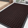 Smiry Front Door Mat Outside Entrance, Heavy Duty Natural Rubber Doormat, Non Slip, Trap Dirt and Moisture, Easy Clean, Low Profile Welcome Floor Mats for Indoor Outdoor Entry, 35x23 Inch, Brown by Smiry