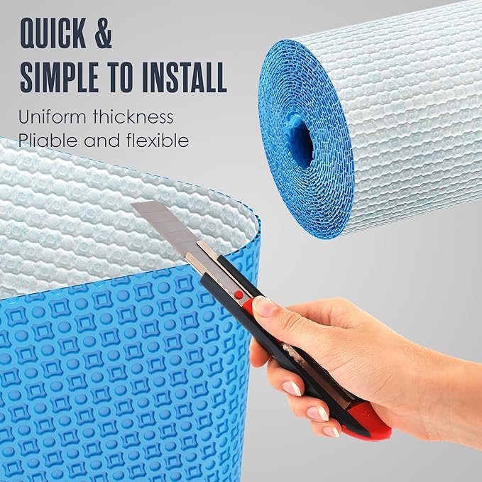 Houseables Uncoupling Membrane, Tile Underlayment, Tile Membrane, Flooring Underlayment, for Floor, Decoupling, Anti Fracture, Waterproof, Anti Crack, Vapor, 1/8" Thick, 3.3 ft x 98.5 ft / 323 Sq Ft - Image 5