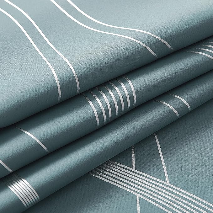 NICETOWN 100% Blackout Curtains for Living Room, Stormy Sea, 52 inch by 63 inch, Easy Care Solid Thermal Insulated Grommet Panels and Drapes for Bedroom Decoration, 2 Panels - Image 5