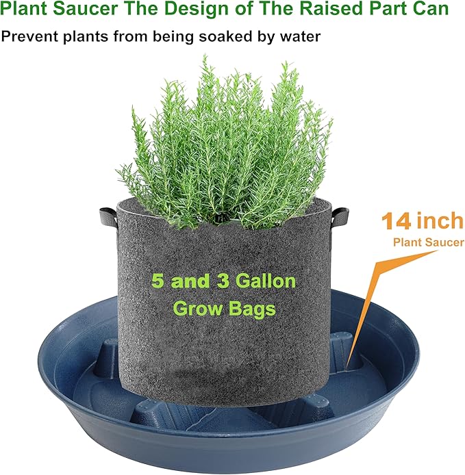 4 Pack Plant Saucer 14 inch, Plastic Plant Saucers for Indoors, Raised Middle Plant Trays for Pots, Water Tray for Plants, Plant Stand Water Catcher Tray, Pot Saucers for Plants - Image 5
