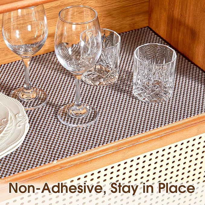 Shelf Liner for Kitchen Cabinet, Drawer Liners Non Slip Non Adhesive Thick Mat, Breathable Dresser Pantry Bathroom Protector, Grey, 24" x 240" - Image 2