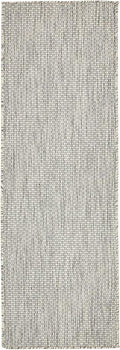 Unique Loom Collection Casual Transitional Solid Heathered Indoor/Outdoor Flatweave Area Rug (2' x 6' 1" Runner, Light Gray/Ivory) by UniqueLoom