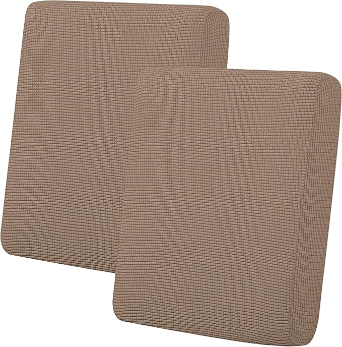 Easy-Going Stretch Individual Loveseat Couch Cushion Cover Sofa Cushion Furniture Protector Sofa slipcover Soft Flexibility with Elastic Bottom (2-Piece Loveseat Cushion Cover, Camel) by Easy-Going