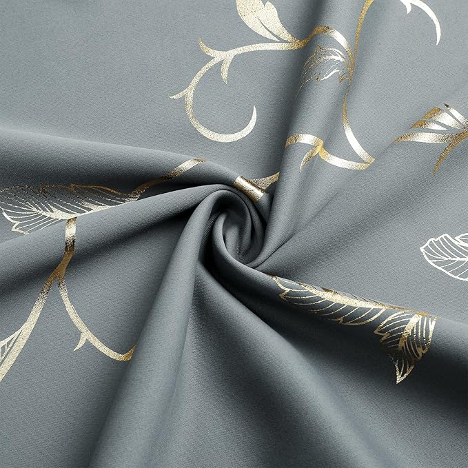BUHUA Gray Room Darkening Curtains,Insulated Thermal Blackout Curtains,Noise Reducing Panels for Windows,Grommet Thermal Drapes for Living Room,52W×108L,1 Pair - Image 6