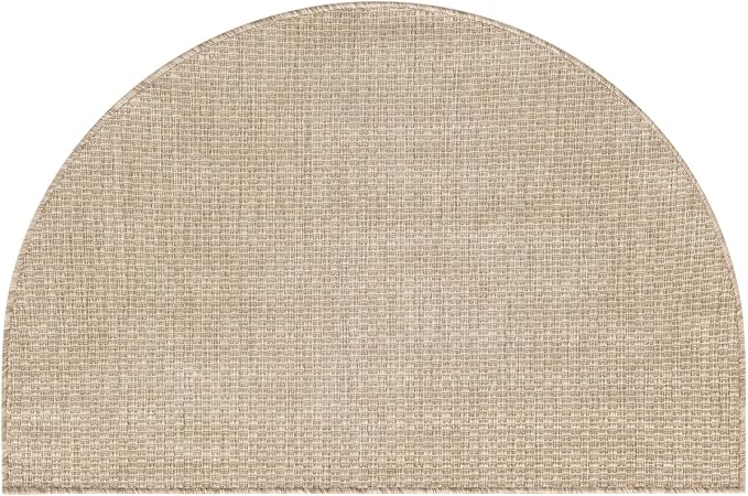 Unique Loom Collection Casual Transitional Solid Heathered Indoor/Outdoor Flatweave Area Rug (2' 7" x 4' 1" Hearth, Beige/Ivory) - Image 2