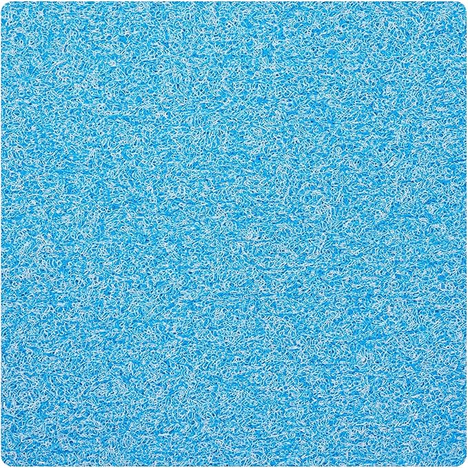 Enkosi Loofah Shower Mat Non Slip – Square Anti Slip Bath Mat for Inside Showers, Bathtub, Tub, Bathroom - Cushioned, Quick Dry PVC with Drain Holes - Secure Grip Safety Pad (Aqua Blue 24x24) by ENKOSI