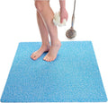 Square Shower Mat - Non Slip Shower Mats for Inside Shower - Extra Large 31x31 Shower Floor Mat Non Slip - Square Bath Mat for Shower - Secure Anti Slip Loofah Shower Bath Ma (31x31 Aqua Blue) by ENKOSI