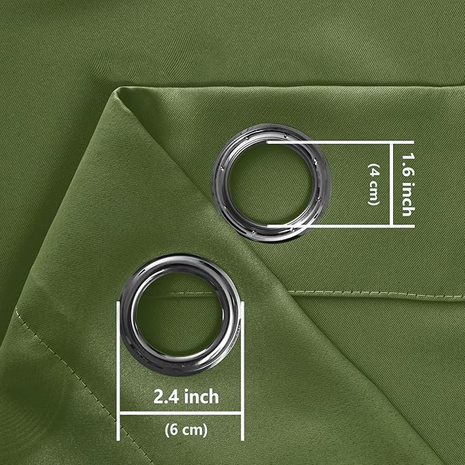Hiasan RV Blackout Curtains for Bedroom, 52 x 36 Inches Long - Thermal Insulated & Energy Saving Window Curtains for Living Room, 2 Drape Panels Sewn with Tiebacks, Olive Green - Image 7